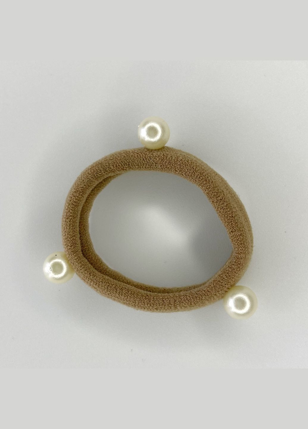 Гумка для волосся Резинка з перлинами Капучино 4 см Finding (333023331)