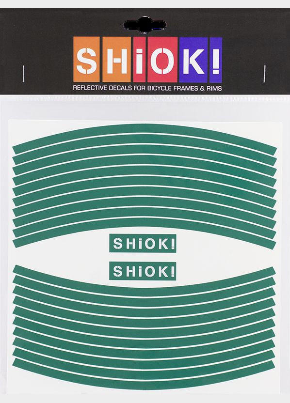 Наклейки світловідбивні на обід велосипеда зелені Schiok! (316150978)