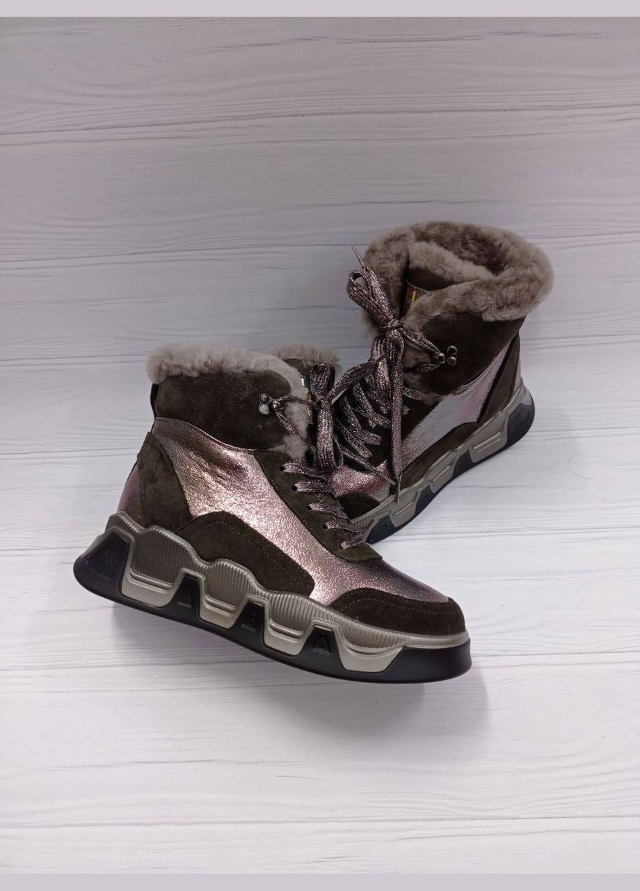 Черные осенние обувь кроссовок зима натурал мех ж черный кожа/замш 102-66011 Lifexpert