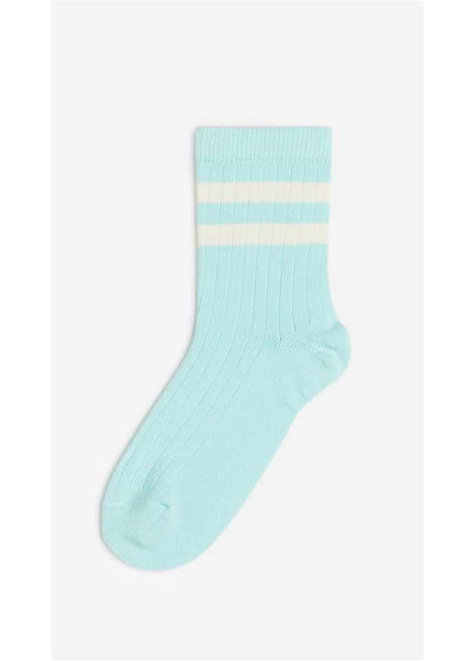 Шкарпетки з широкою резинкою для хлопчика 0487052-072 бірюза H&M (286328174)