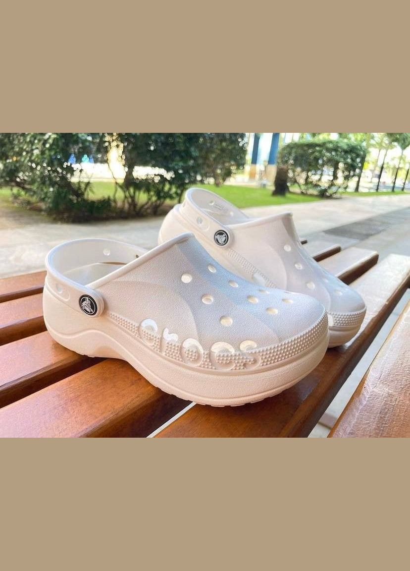 Белые clog крокс платформа бая клог Crocs