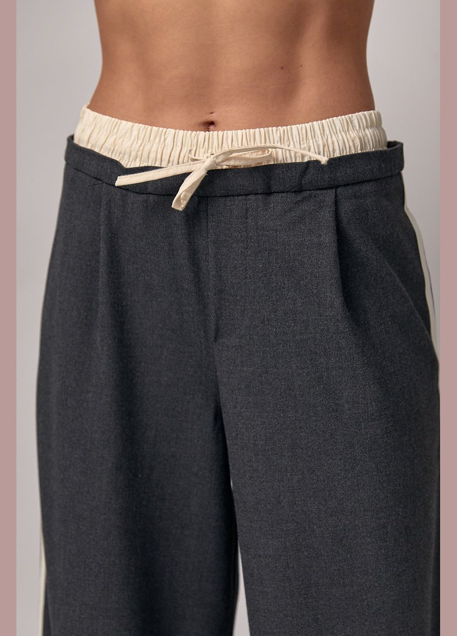Жіночі штани з лампасами на резинці 241002 Lurex (292253042)