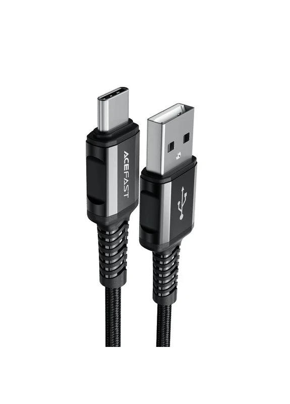 Кабель C1-04 USB to Type-C 3A, 1.2m, нейлоновые алюминиевые коннекторы, Черный Acefast (388967527)