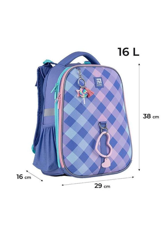 Рюкзак школьный каркасный Education Purple Chequer K24-531M-2 (1282983) Kite (373263656)