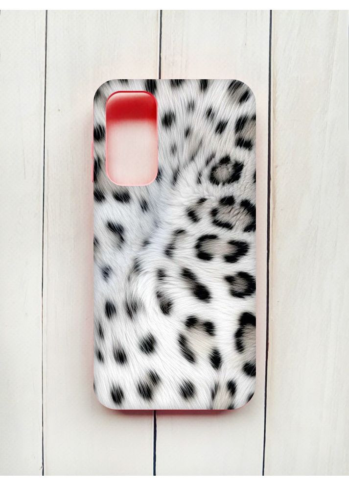 Матовый чехол с розовыми боками на Samsung Galaxy A15 (A155) Белый леопард (принт 398) Creative (355393819)