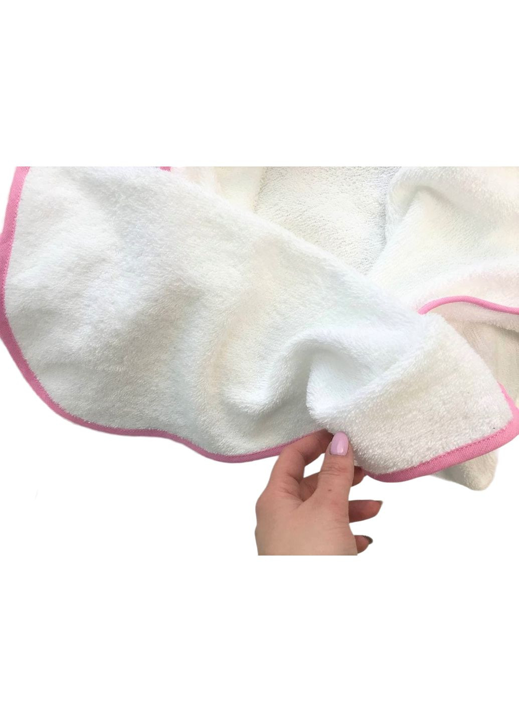 Махровое полотенце "Котик" Moontime однотонный белый