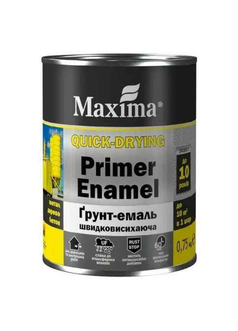 Грунт-емаль швидковисихаюча, графіт матова, ТМ « » - 0,75 кг Maxima (365596364)
