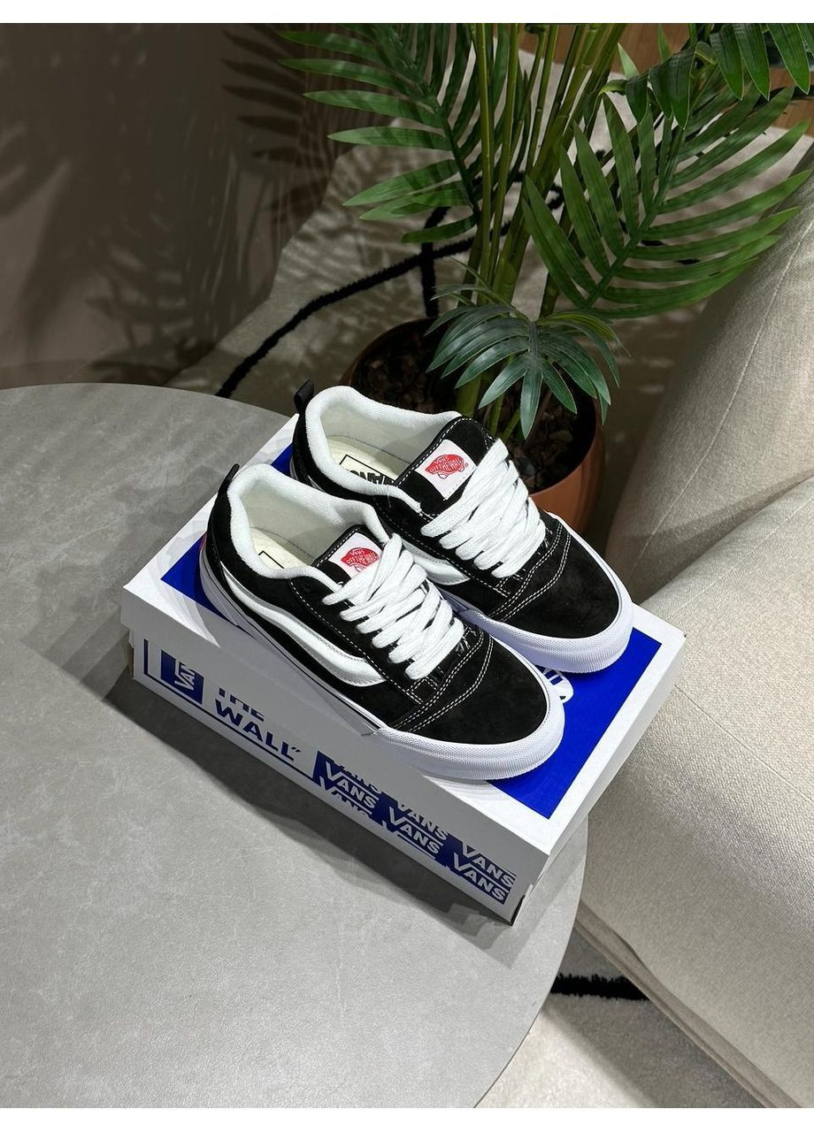 Кроссовки женские Vans Black No Brand KNU Skool Rave Plaid чёрные демисезоны (366196537)