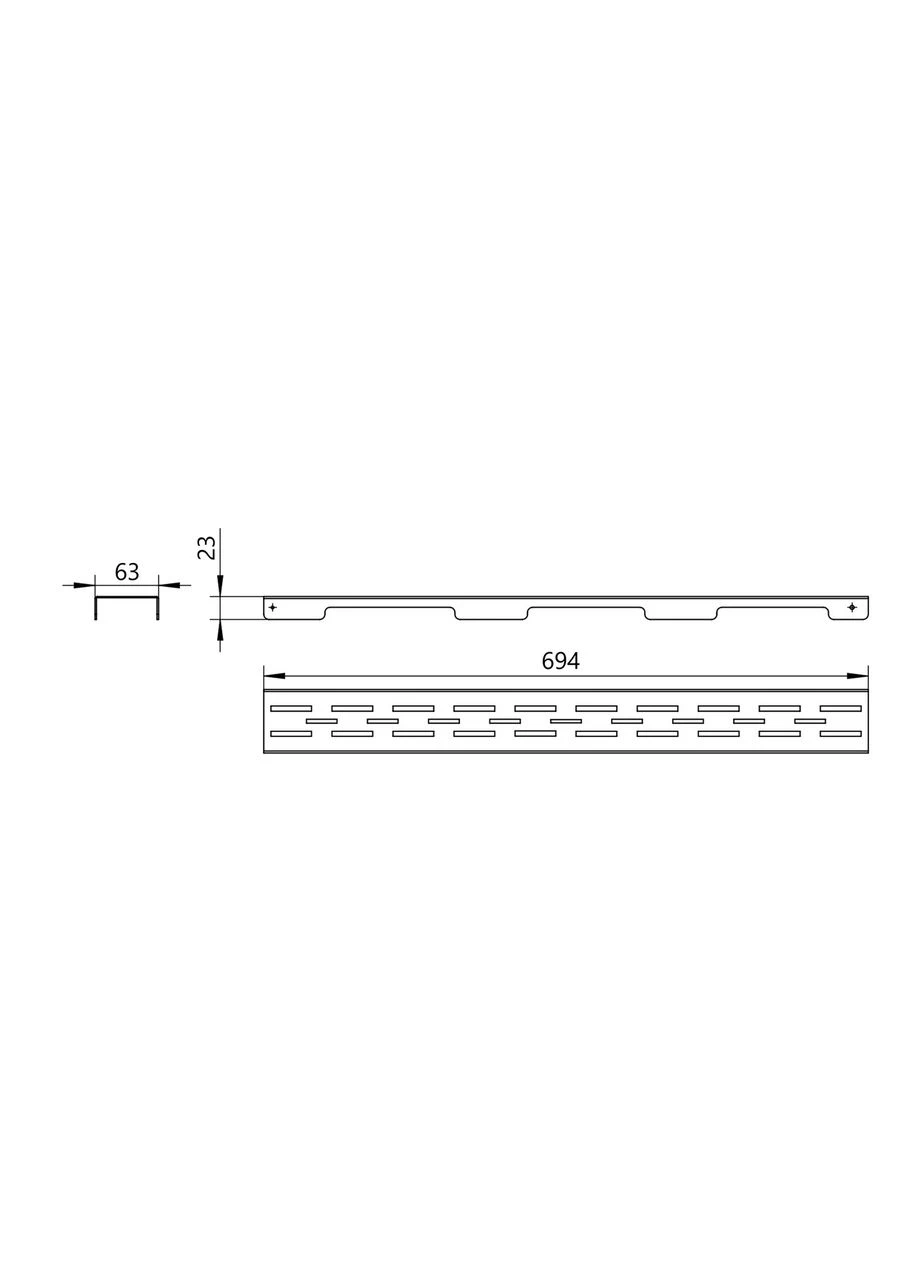 Решітка для лінійного трапа Grate FD700 (BLA) Qtap (397089339)
