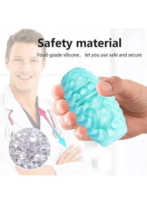 Яйце-мастурбатор текстуроване двостороннє силіконове чоловіче пристосування компактне бірюзове Pretty Love (366665142)