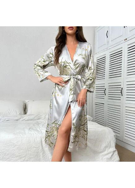 Женский атласный халат из мягкого атласа. Атласный халат. Женский длинный атласный халат с поясом Черный, 2XL-3XL China (360862302)