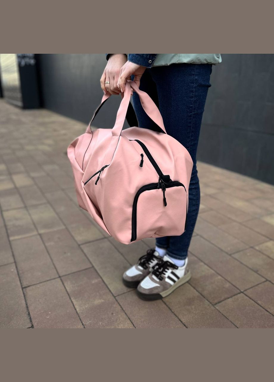 Спортивная розовая сумка женская дорожная Route pink No Brand (290011628)