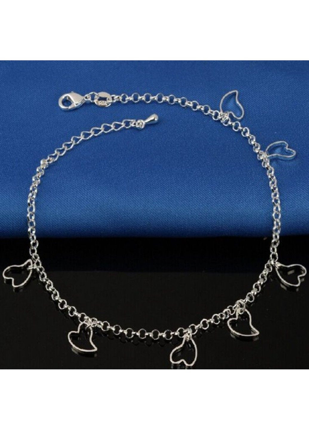 Женский браслет на ногу сердце длина регулируется до 25.5см BA-154 No Brand (299486363)