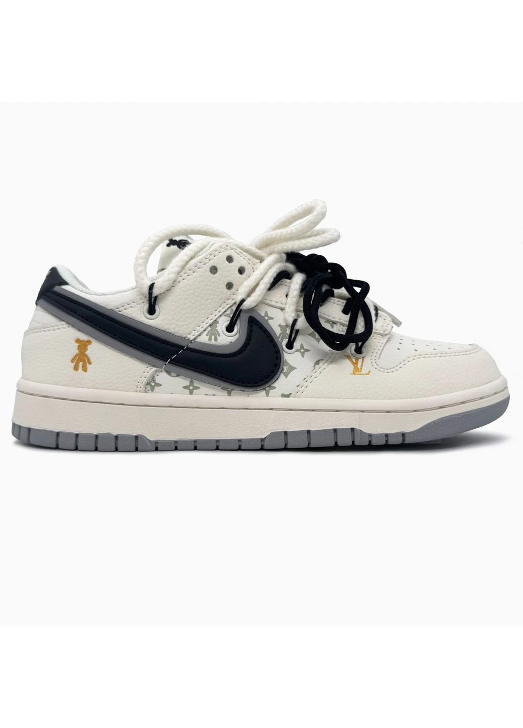 КРОСІВКИ ЖІНОЧІ NIKE SB X LOUIS VUITTON X GLOMMY BEAR WHITE BLACK НАЙК СБ ДАНК БІЛІ No Brand білі демісезони (391941402)