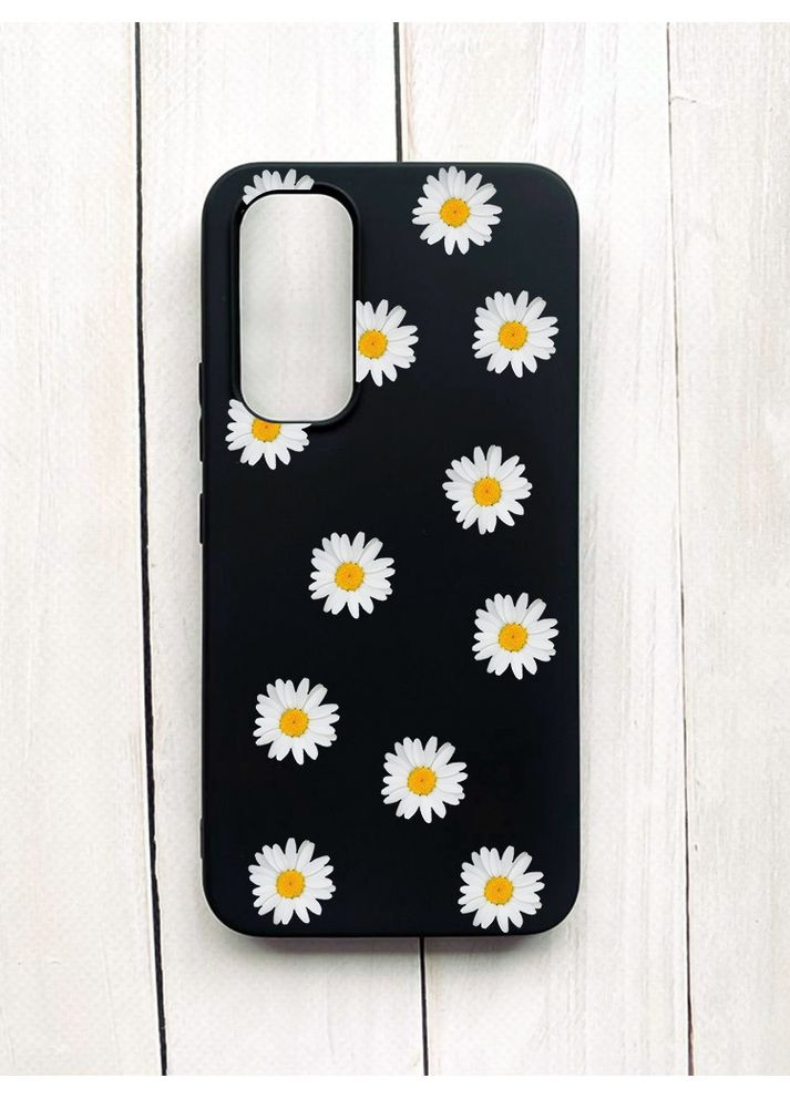 Матовий чохол на Samsung Galaxy A54 5G (A546) Чорний:: Фон ромашки (принт 41) Creative (360673083)