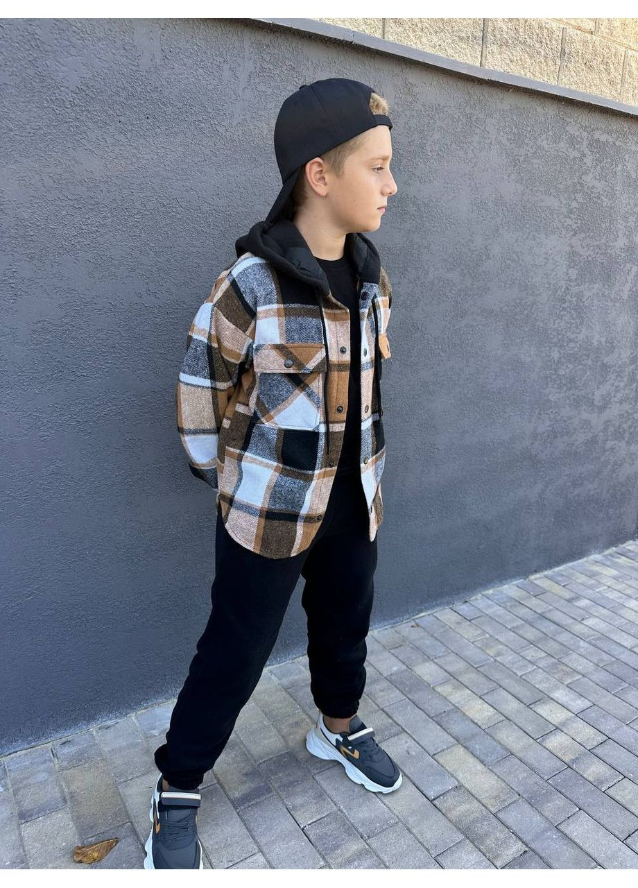 Коричневий демісезонний крутезний теплий костюм хлопчик No Brand