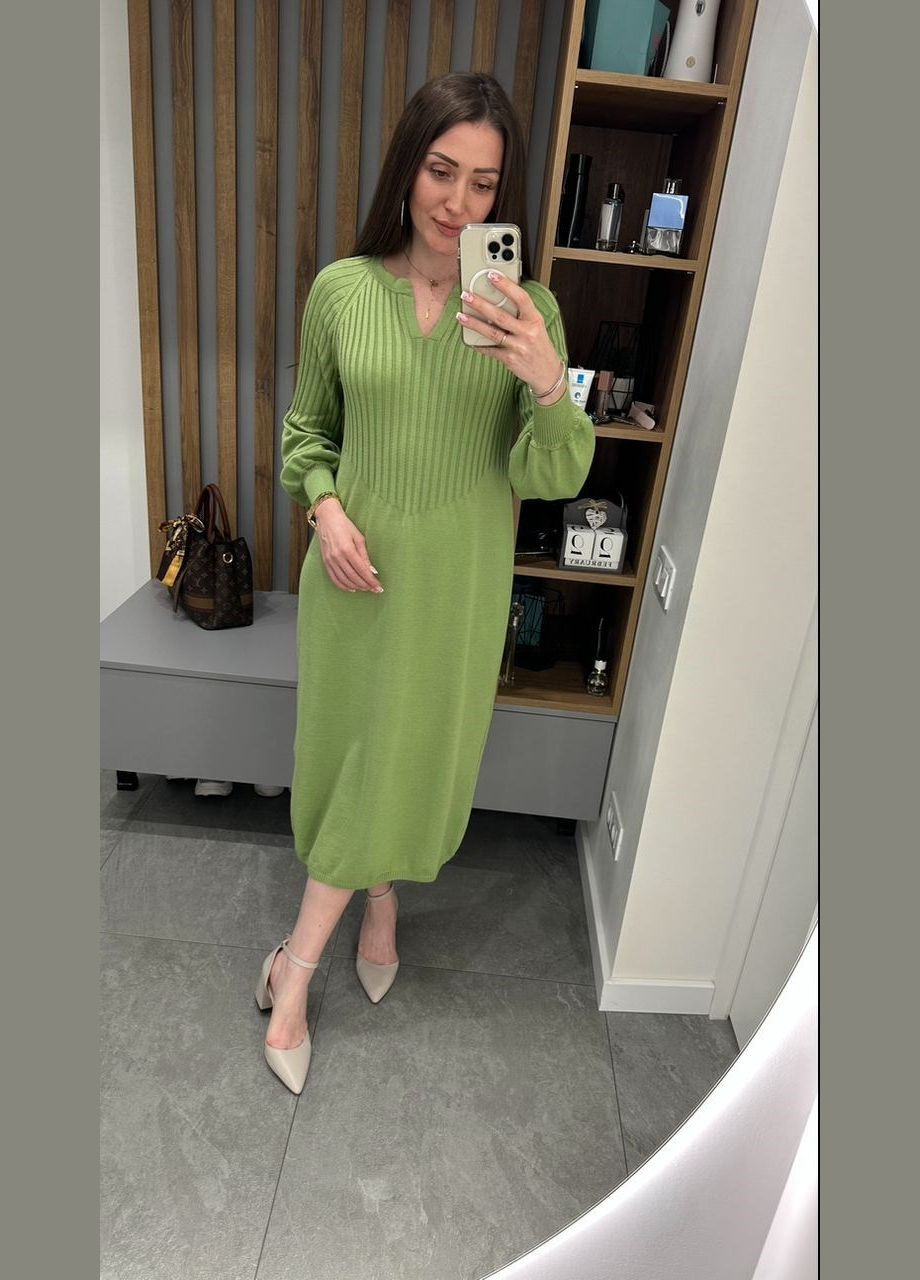 Оливкова кежуал сукня olivia EVVA однотонна