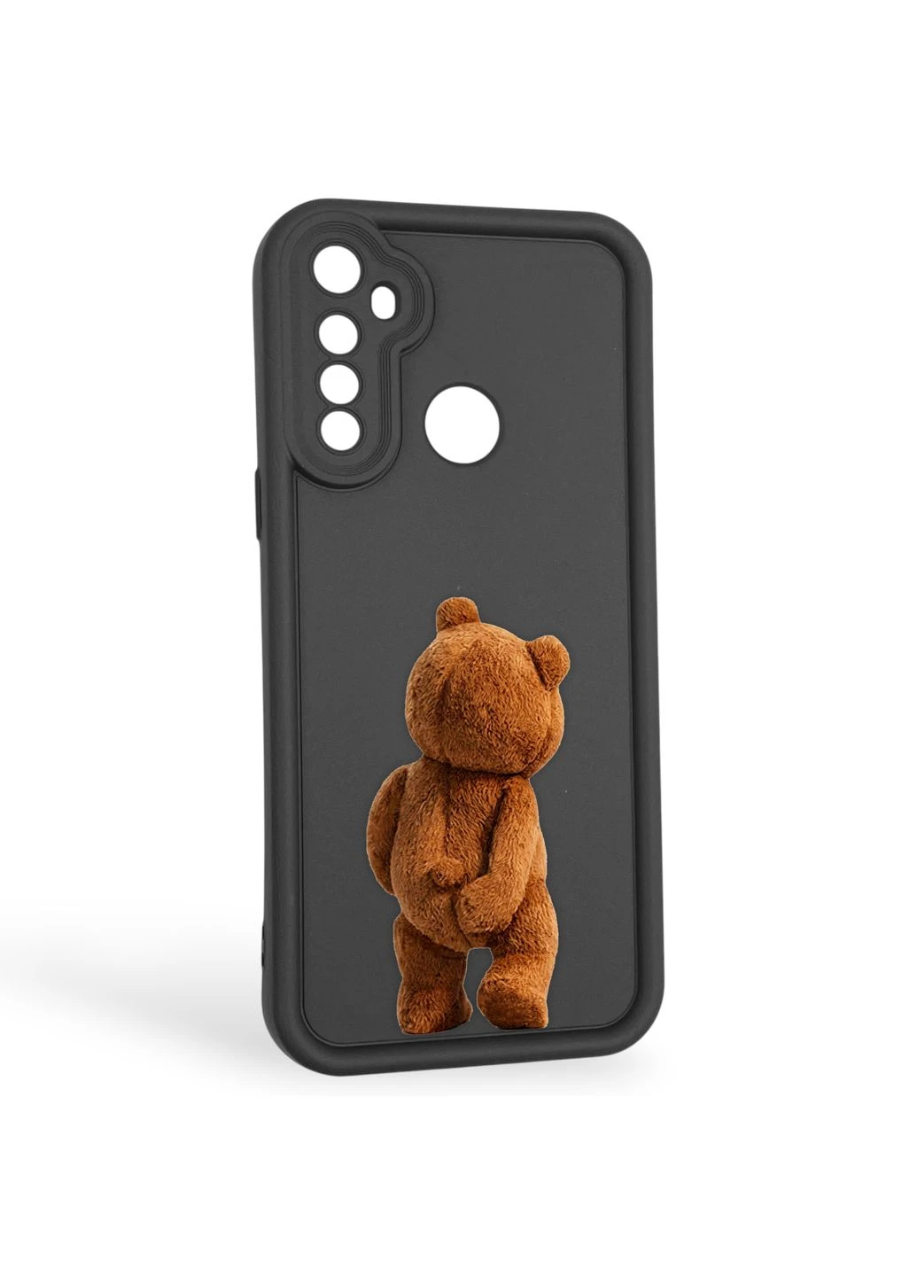 Чохол силіконовий оригінальний Soft Touch з 3D принтом кумедний тед ведмідик для C3 чорний (Повний захист камери) Realme (378969980)