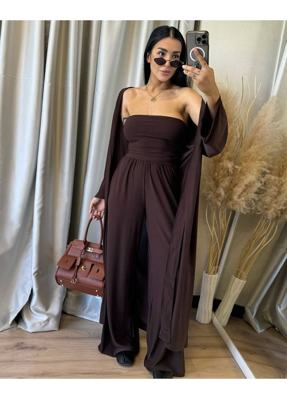 Жіночий костюм трійка: кардиган, топ та палаццо MonCher (363849282)