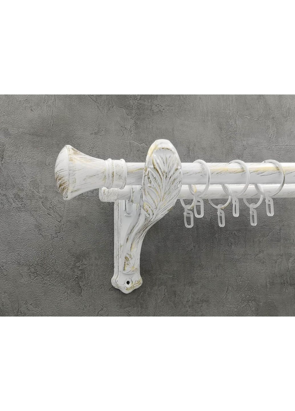 Карниз Люксор гладка штанга подвійний ретро 25/19 мм 240 см біле Золото Quadrum (352782564)