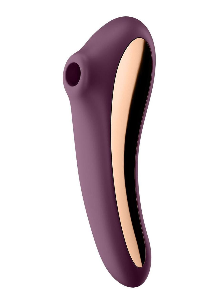 Вакуумный клиторальный стимулятор с вибрацией Dual Kiss, марсаловый Satisfyer (303886004)