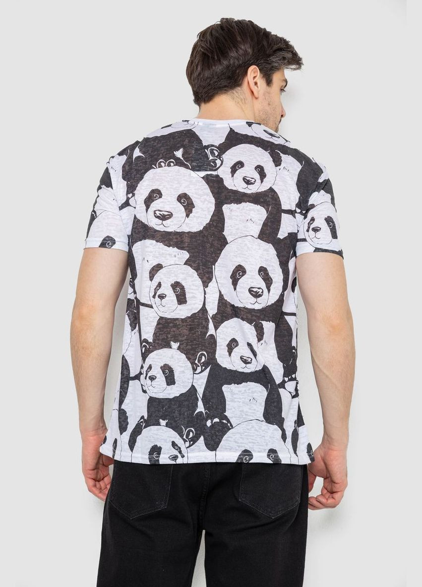 Черно-белая футболка мужская с принтом синяя размер l (sku_244r6034) с коротким рукавом No Brand