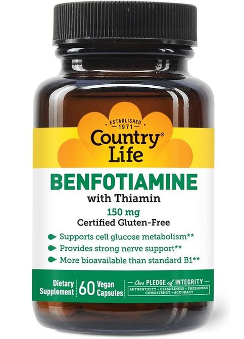 Benfotiamine with Coenzyme B1 150 mg 60 Veg Caps Country Life (286784462)
