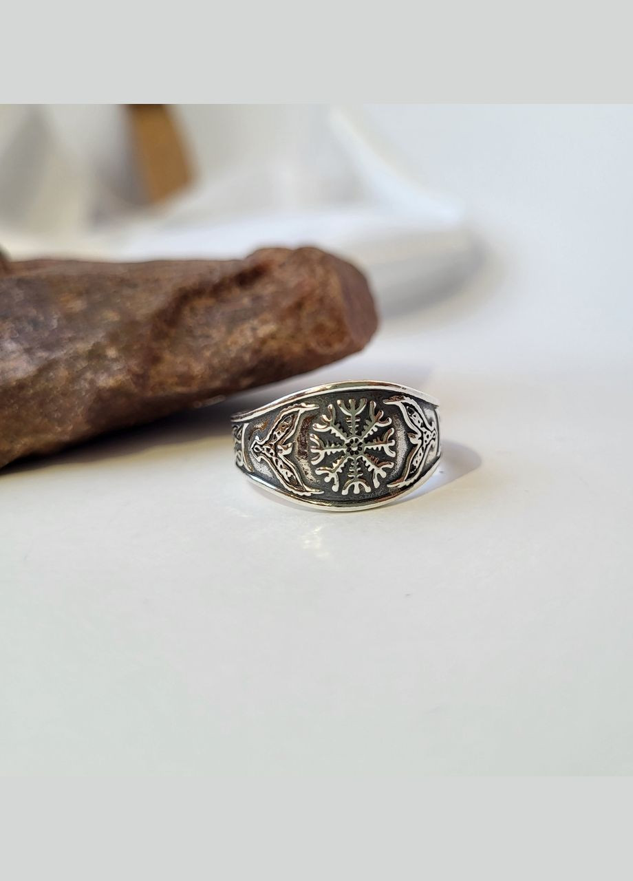 Срібна Каблучка без каменів Шолом Егіра 19.5 розмір срібло 925 проби чорнене 5.40г 4672ч No Brand (327878526)