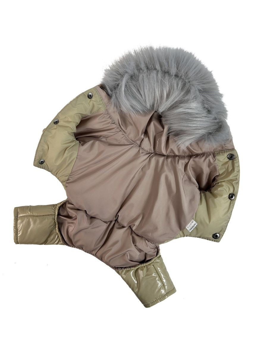 Зимний лакированный комбинезон Бежевийевый A-83 Размер 2 Dogs Bomba (370275510)