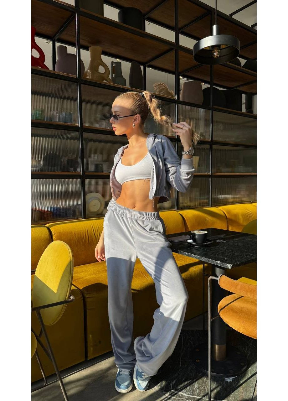 Жіночий велюровий костюм з камінням Fashion (362476018)