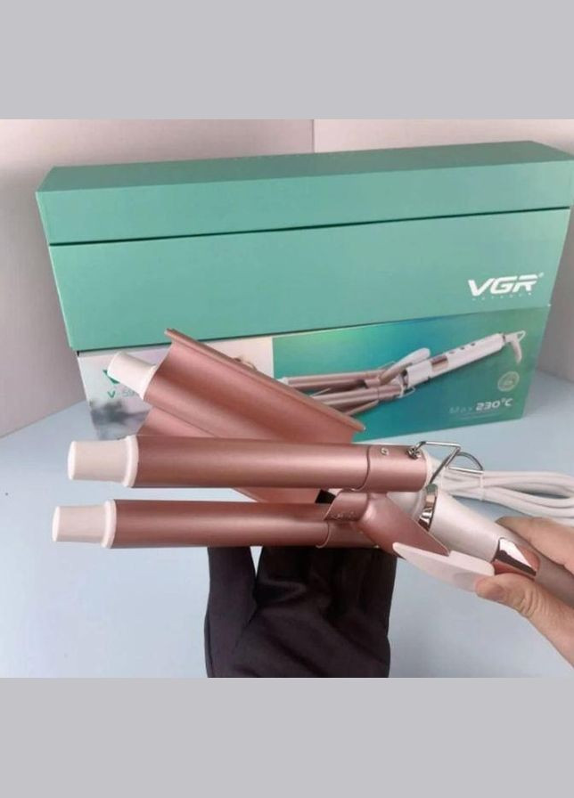 Плойка тройная для завивки волос регулирование температуры щипцы три волны V 599 22 мм VGR (322426479)