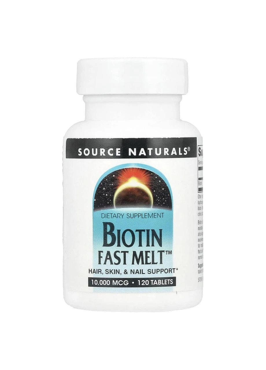 Біотин, Biotin Fast Melt,, 10000 мкг, 120 таблеток Source Naturals (362369434)