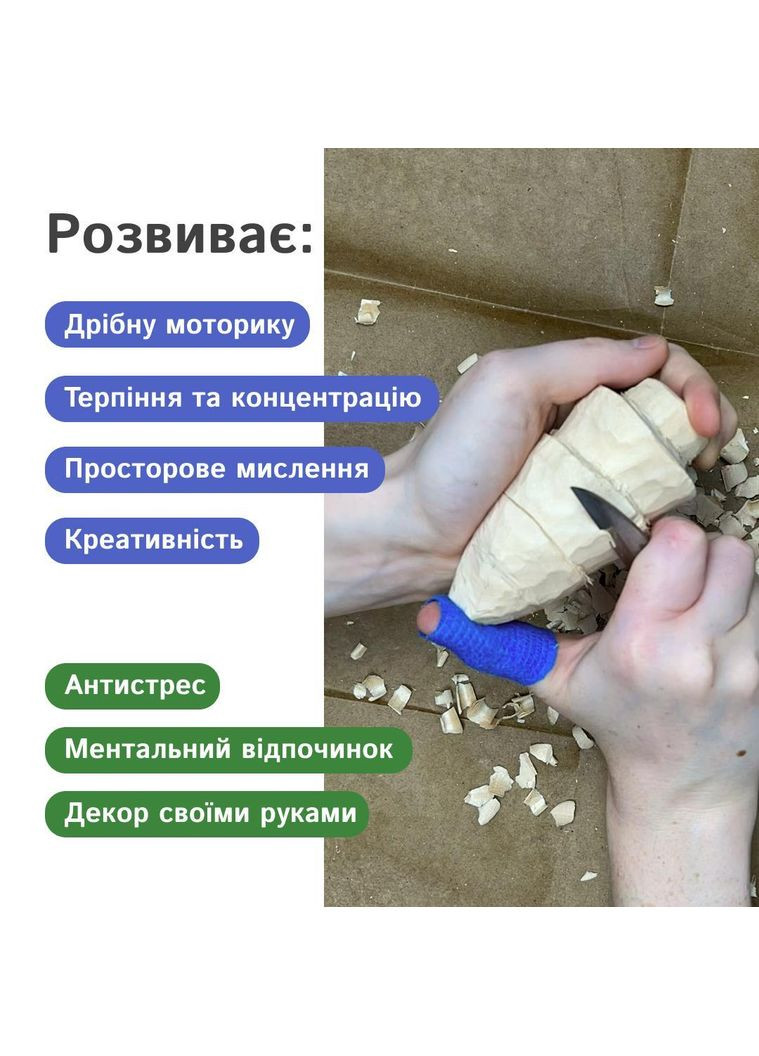 Набор для резьбы по дереву – инструменты, бруски липы, краски, лак, видеоурок для начинающих No Brand (366889984)