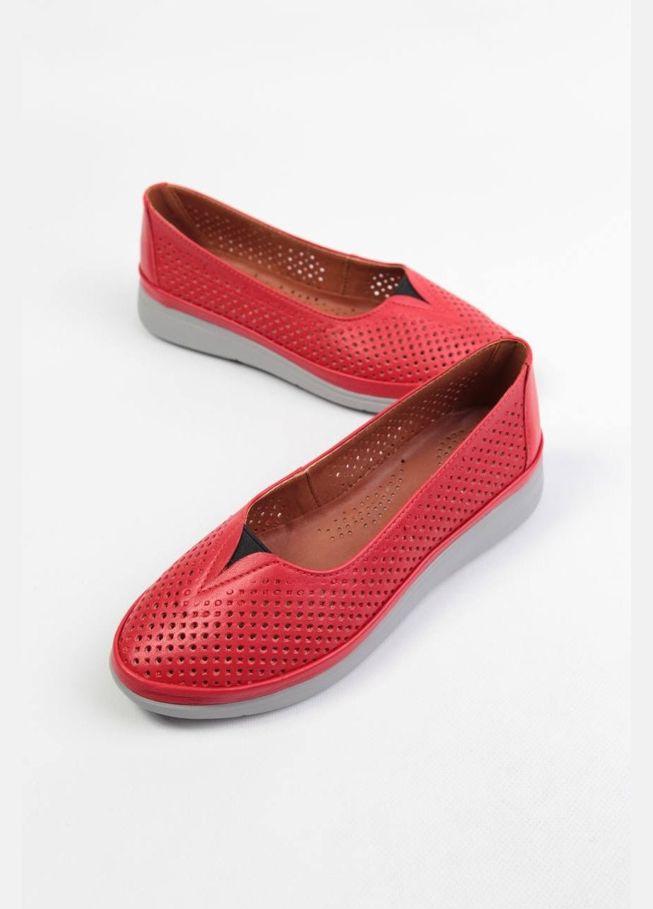 Женские балетки Benito | красные однотонные натуральная кожа (317356264)