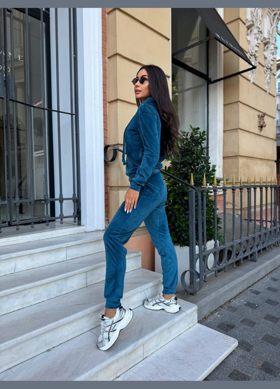 Спортивный велюровый костюм изумрудного цвета 28729 Fashion (300515011)