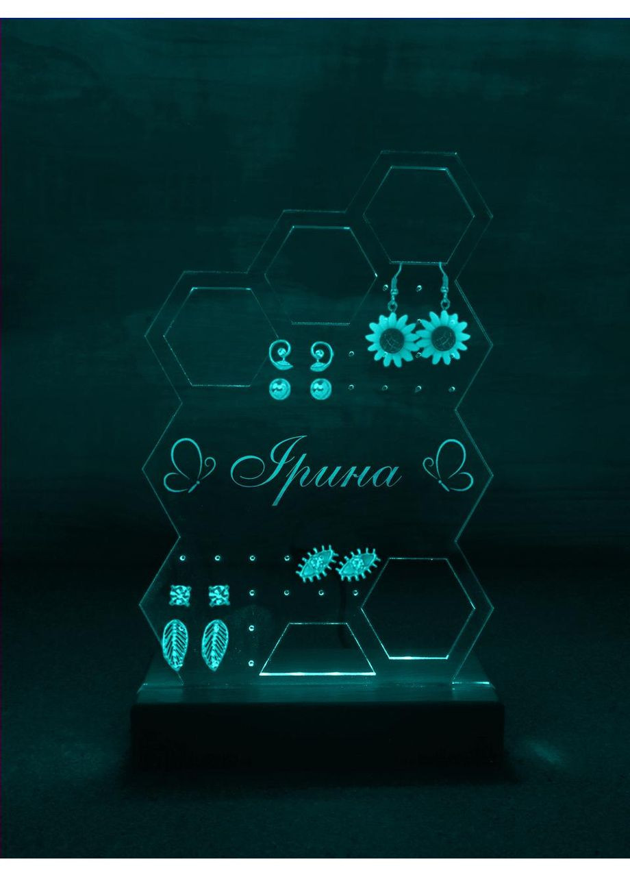 Органайзер с подсветкой для серьг Соты. Ирина (дизайн 31.6) Creative (355401153)