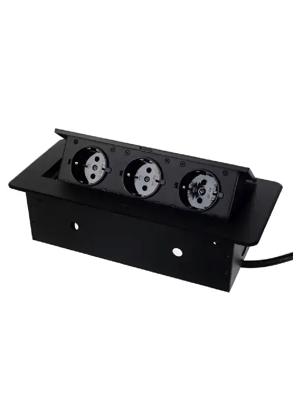 Прихована потрійна вбудована заземлена розетка подовжувач з алюмінію з порошковим покриттям 26,5x12x7 см (481466-Prob) Unbranded (362144910)