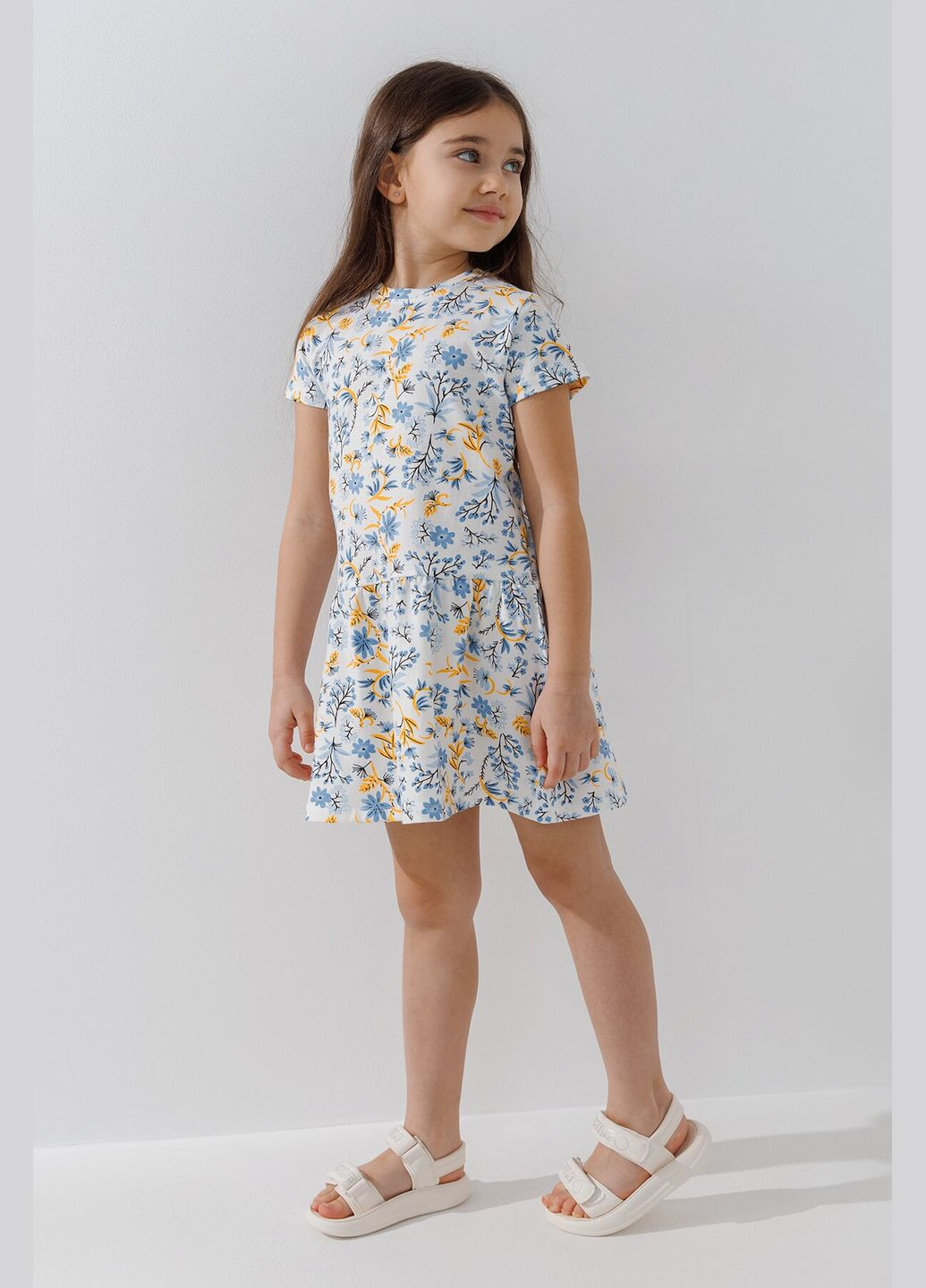 Голубое платье с принтом для девочки 16578 122 см shop (2000990923752) Baby Show (322022792)