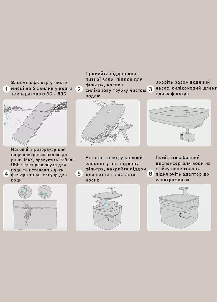 Питьевой фонтан для кошек и собак 2.2L, поилка для кота и собак с фильтром Черный Petory (299915589)
