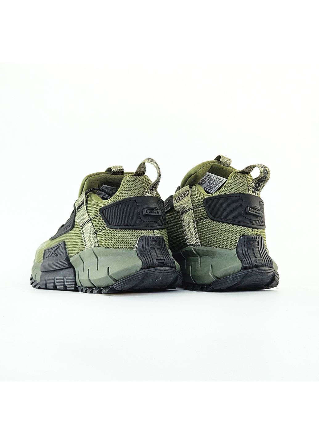 Оливковые (хаки) демисезонные кроссовки мужские reebok zig kinetica edge khaki | рибок зиг кинетика эдж хаки No Brand