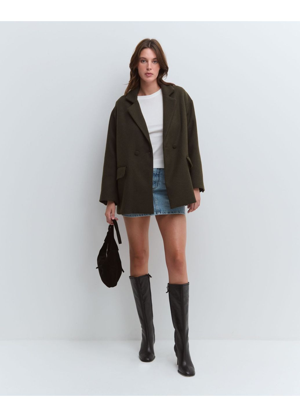 Жакет із пальтової тканини хакі JUL (361204986)