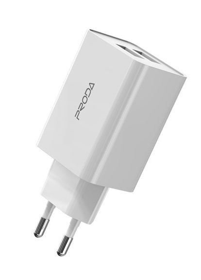 Сетчатое зарядное устройство PD-A28i 2хUSB порты 2,4A + USB Ligthtning кабель 1 м белый Proda (362916071)
