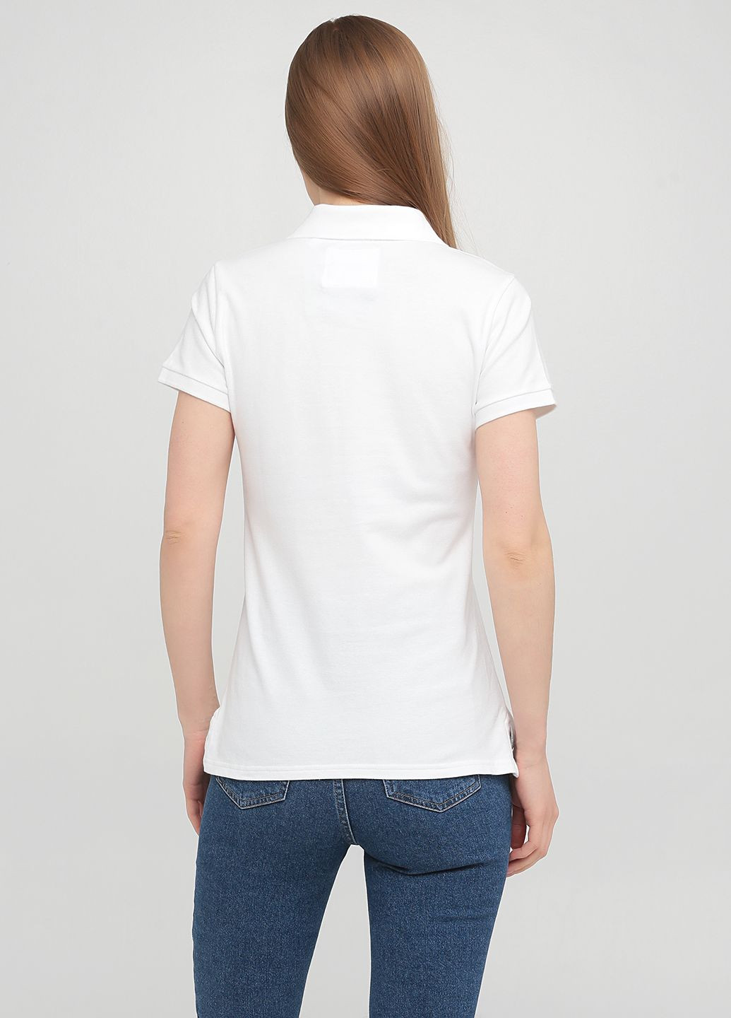 Белая женская футболка-поло женское - поло af8818w Abercrombie & Fitch