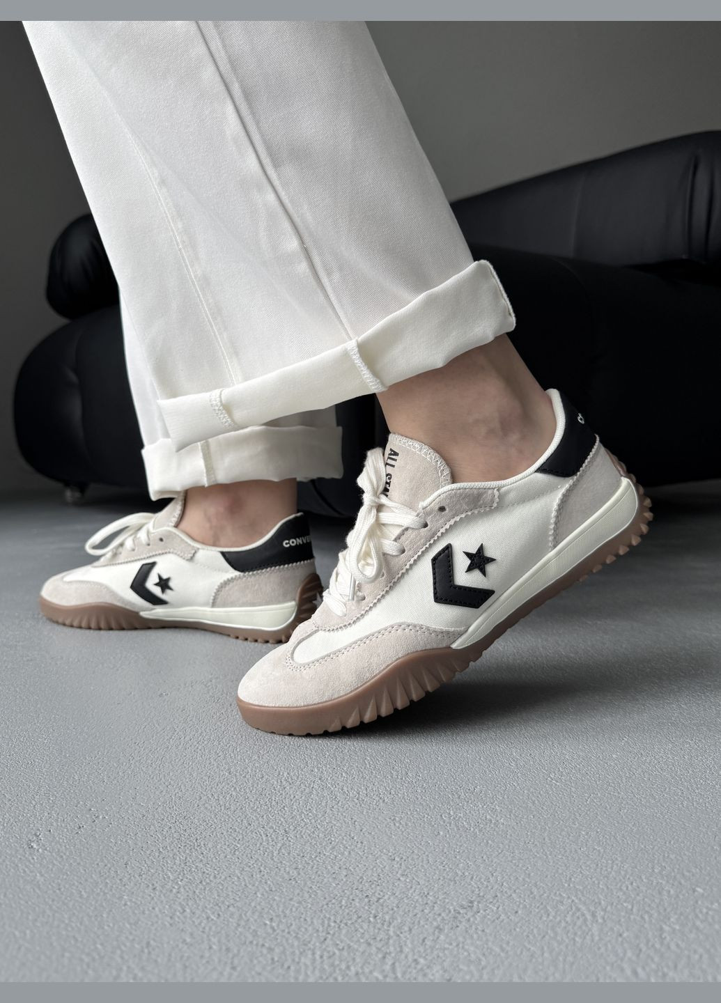 Кросівки жіночі і чоловічі Converse Run Star Trainer White Black | Конверс Ран білі No Brand білі демісезони (342717941)