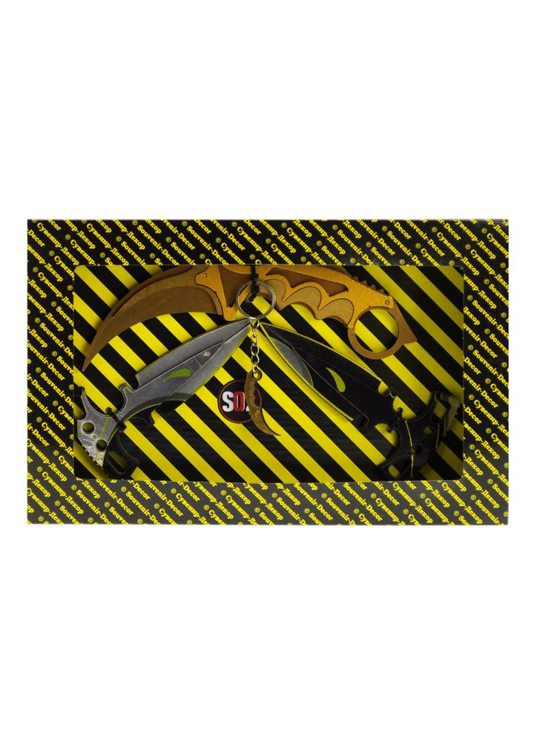 Игрушка набор ножей BOX Сувенирный SO-2 "КЕРАМБИТ GOLD & HARMONY daggers" No Brand (362421031)