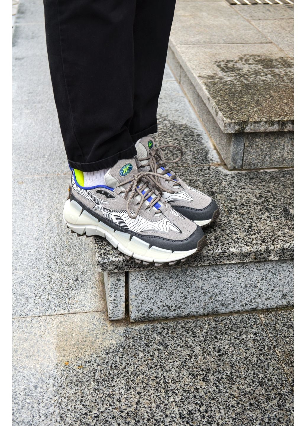 Сірі Осінні кросівки чоловічі reebok zig kinetica 2.5 grey рібок зіг кінетіка No Brand