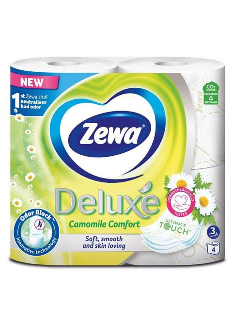 Туалетний папір (7322540060133) Zewa Deluxe Ромашка 3 шари 4 рулони (268140515)