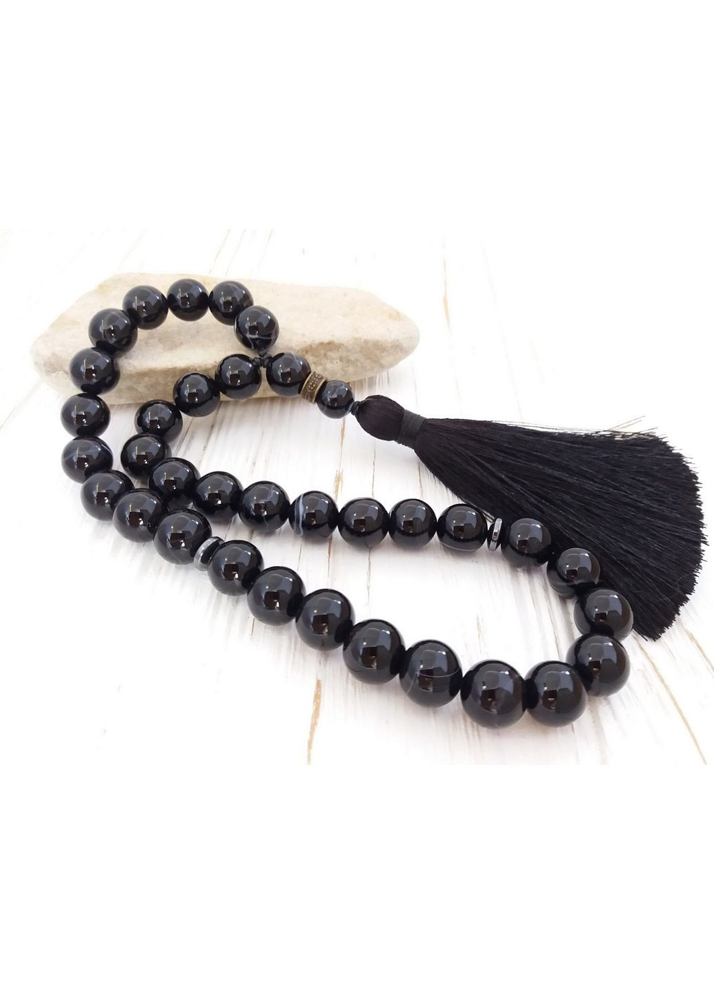 Чотки натуральний камінь агат 33 намистини d 12мм No Brand (331293529)