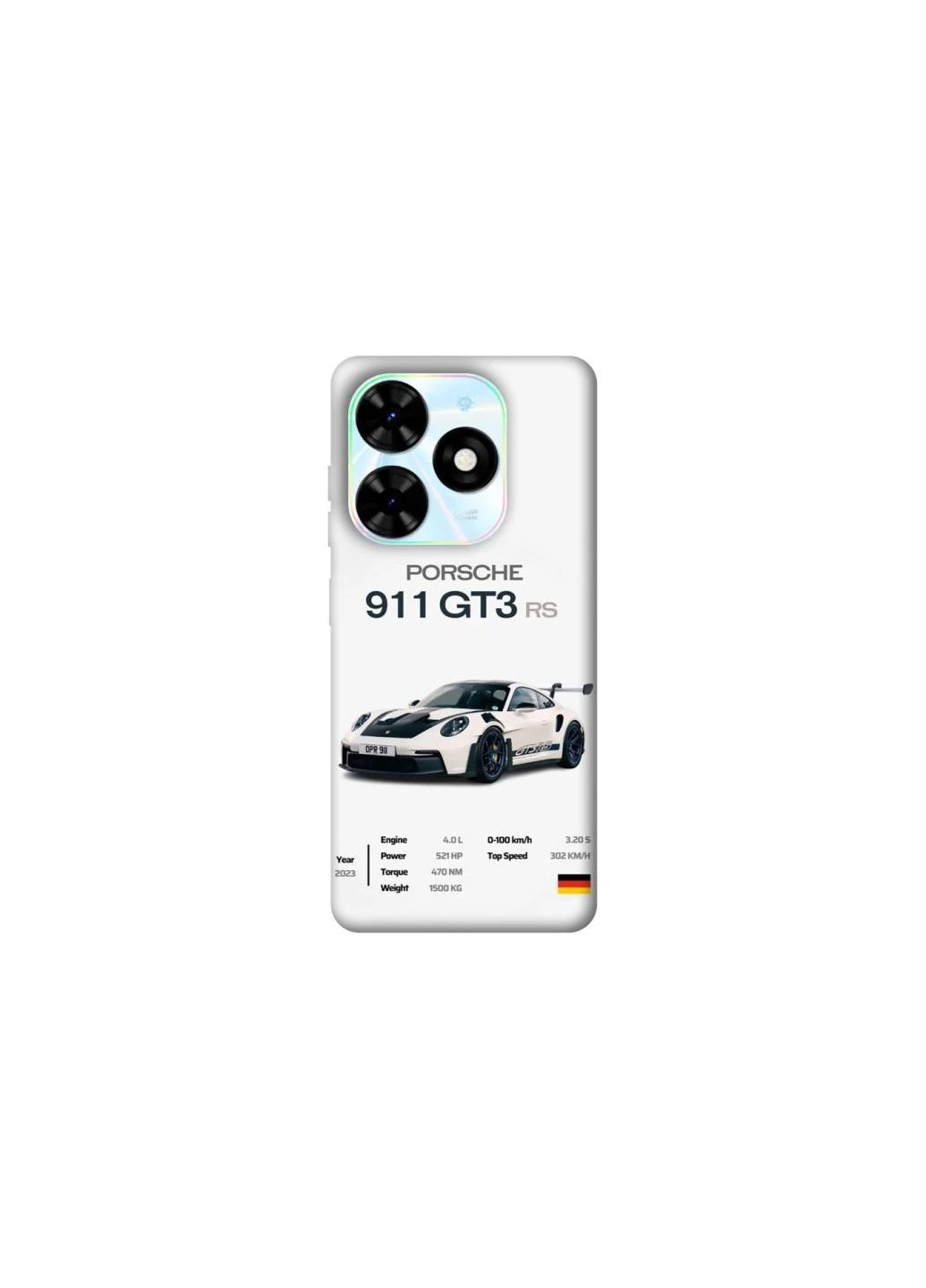Чехол на TECNO Spark Go 2024 Porsche 911 GT3 Frontalka (354180937)