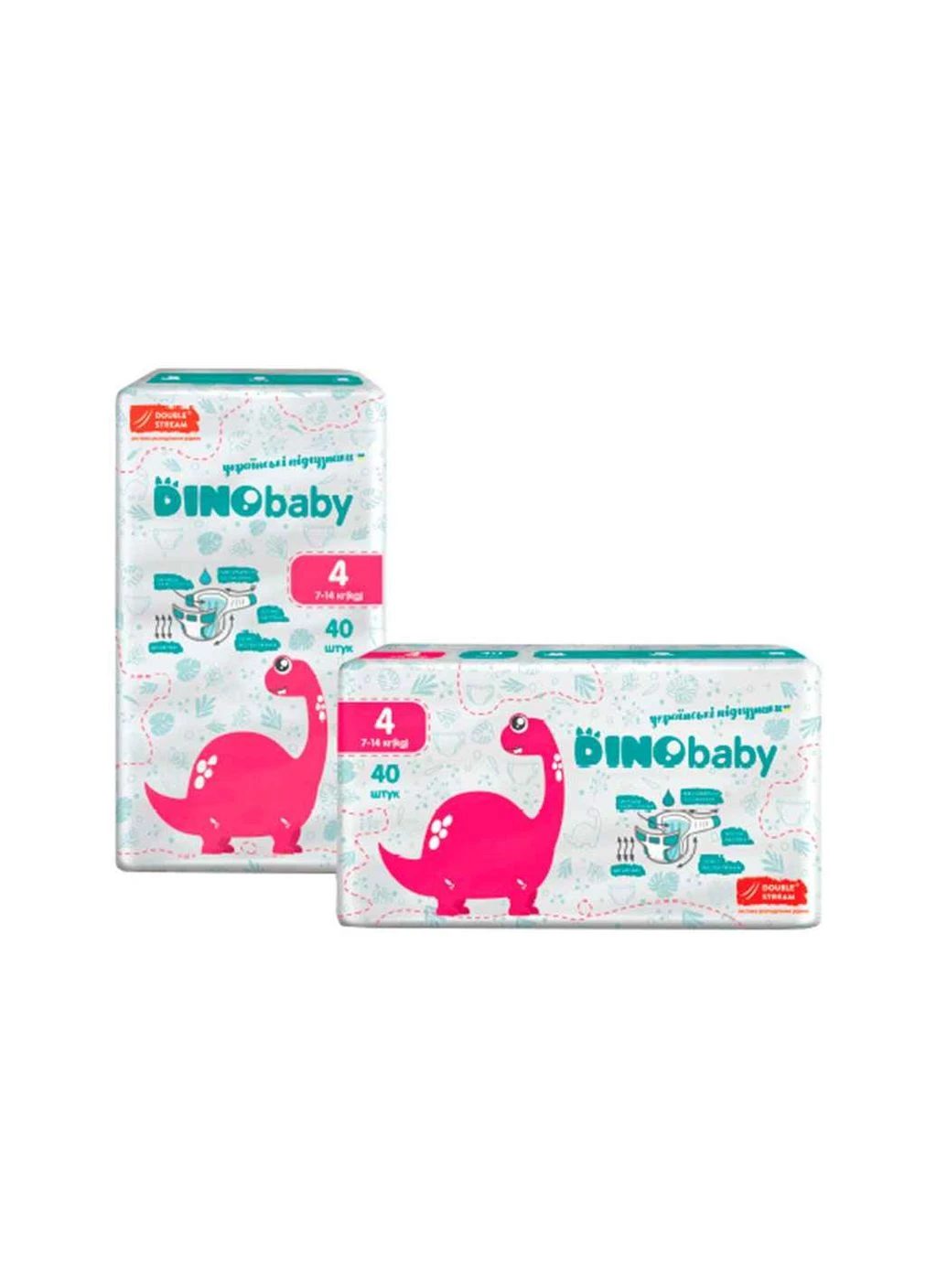 Підгузки дитячі №4 (7-14кг) 40шт ТМ Dino Baby No Brand (387470501)